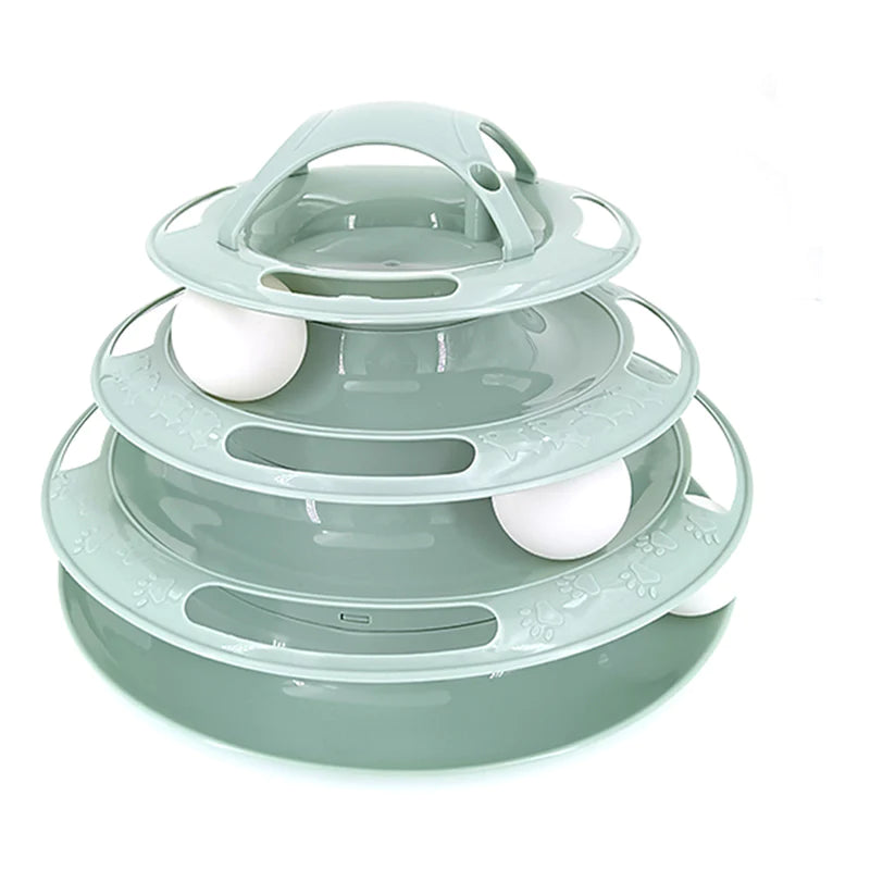 Engaging Cat Toy Tower with Interactive Tracks and Tunnel for Endless Fun