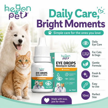 Hegenpet Advanced Eye Hygiene Solution | Gentle Cleansing Drops for Dogs & Cats | 10Ml#Summervibes #Petlovers Neomycin Sulfate Eye Care