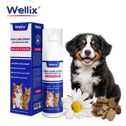 Wellix Hot Spot & Itch Relief Spray for Dogs & Cats - Natural & Gentle Plant-Based Itch Relief Mist, 80Ml Pet Skin Care Spray，#Sohochic