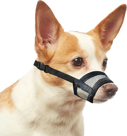 #Backtoschool Dog Muzzle for Varies Dogs - Air Mesh Muzzle for Varies Sized Dog | Adjustable No Bark Dogs Muzzles for Scavenging Licking & Chewing | Prevent Biting |