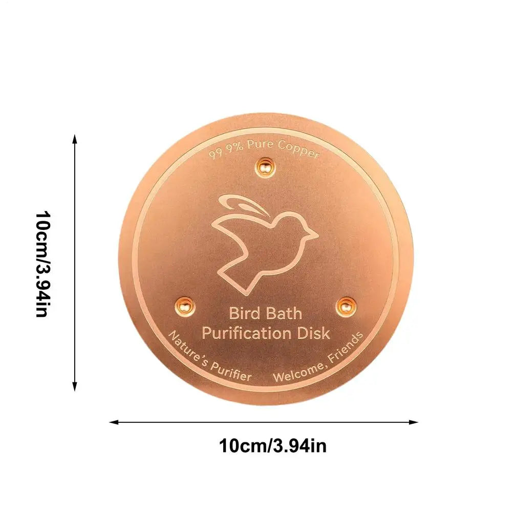 Bird Bath Copper Disk Bird Bath Purification Tray Metal Cleaner Disks Feeder Accessories for Water Bowl