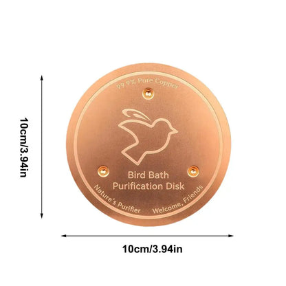 Bird Bath Copper Disk Bird Bath Purification Tray Metal Cleaner Disks Feeder Accessories for Water Bowl