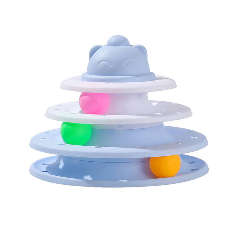 Engaging Cat Toy Tower with Interactive Tracks and Tunnel for Endless Fun