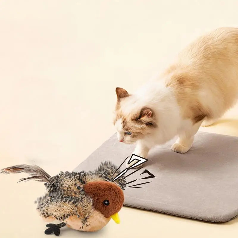 Flappy Bird Interactive Cat Toy Remote Control USB Rechargeable Pet Cat Plush Toy Flapping Bird Toy Stimulate Hunting Instincts