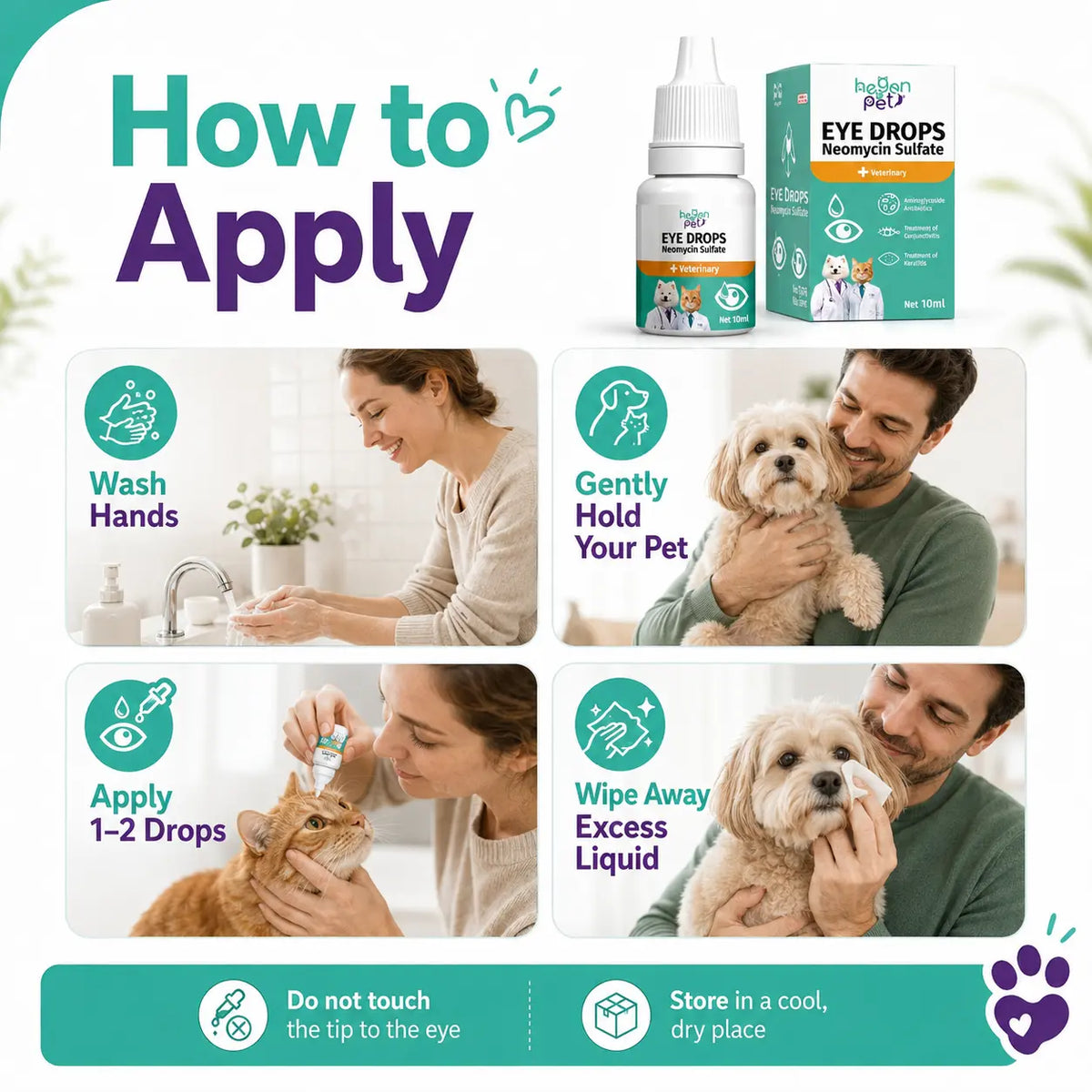 Hegenpet Advanced Eye Hygiene Solution | Gentle Cleansing Drops for Dogs & Cats | 10Ml#Summervibes #Petlovers Neomycin Sulfate Eye Care
