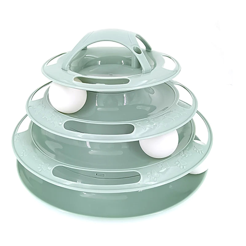 Engaging Cat Toy Tower with Interactive Tracks and Tunnel for Endless Fun