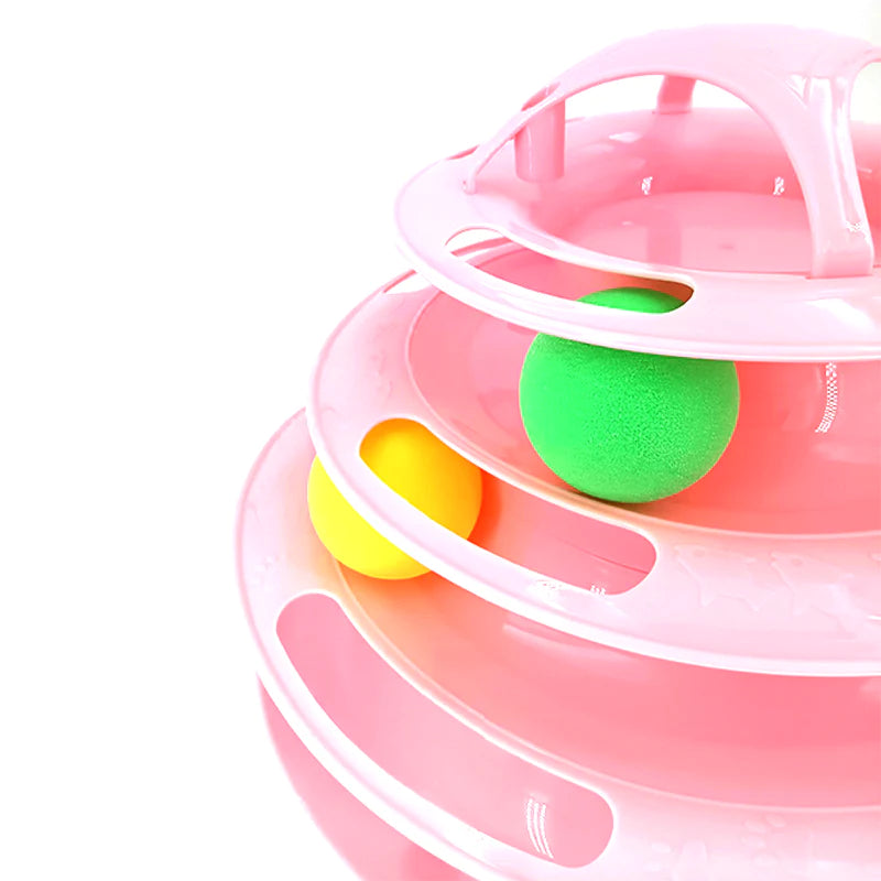 Engaging Cat Toy Tower with Interactive Tracks and Tunnel for Endless Fun