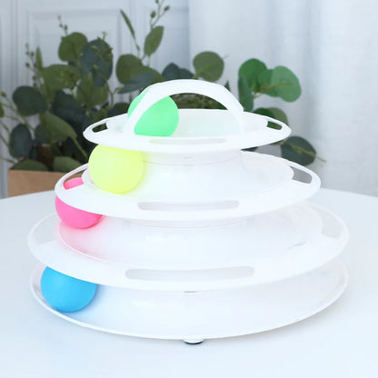 Engaging Cat Toy Tower with Interactive Tracks and Tunnel for Endless Fun