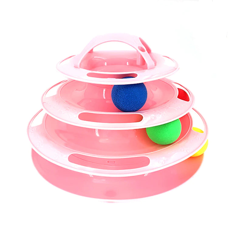 Engaging Cat Toy Tower with Interactive Tracks and Tunnel for Endless Fun