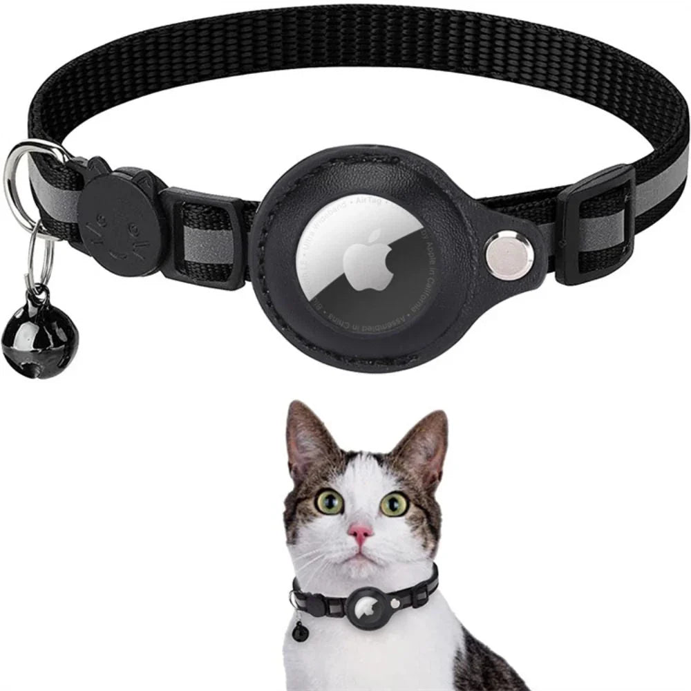 CAT GPS Tracking Collar with Quick-Release Fastener and Reflective Design for Improved Nighttime Visibility