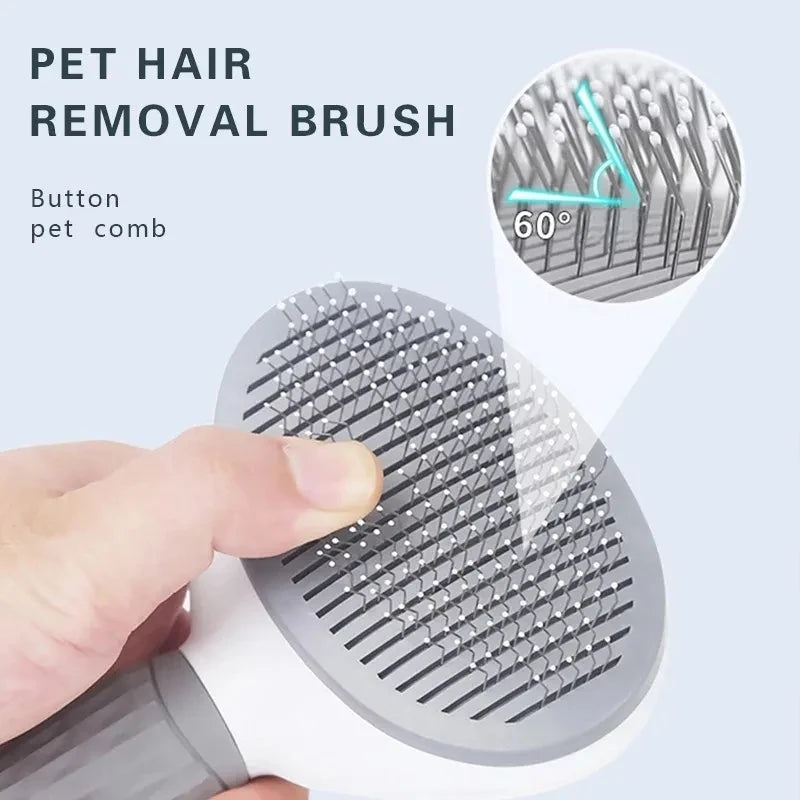 Pet Grooming Brush – Self-Cleaning Hair Remover for Dogs & Cats