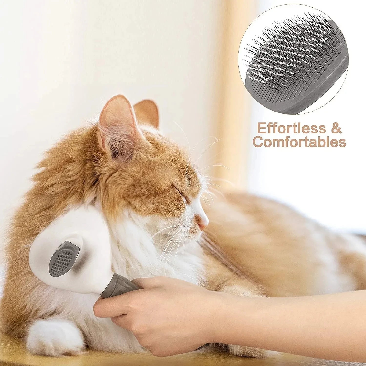 Pet Grooming Brush – Self-Cleaning Hair Remover for Dogs & Cats
