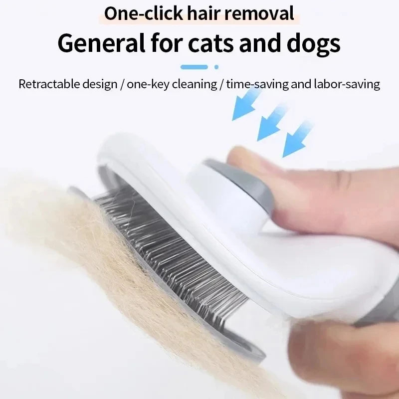 Pet Grooming Brush – Self-Cleaning Hair Remover for Dogs & Cats
