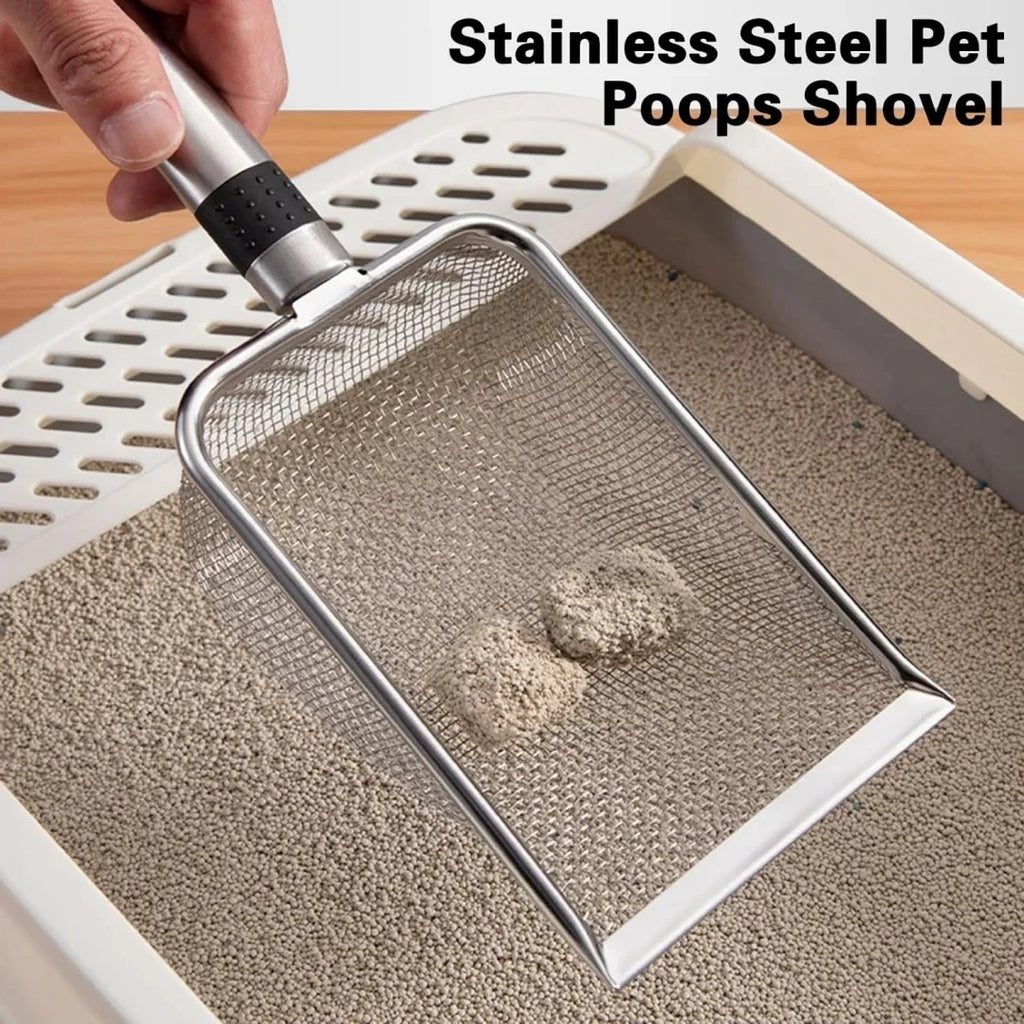 Premium Stainless Steel Cat Litter Scoop – Easy & Durable Cleaning