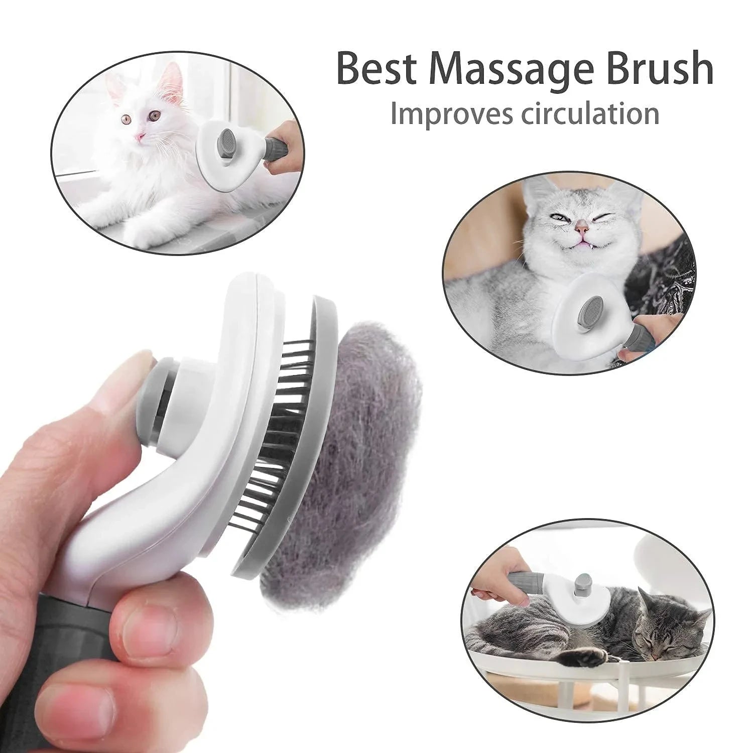 Pet Grooming Brush – Self-Cleaning Hair Remover for Dogs & Cats