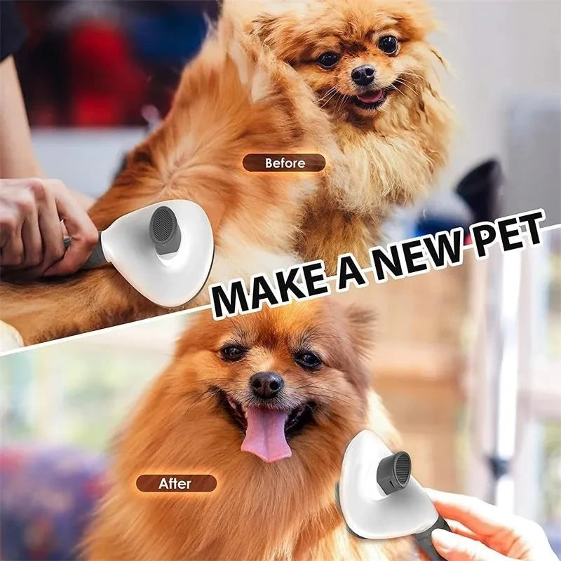 Pet Grooming Brush – Self-Cleaning Hair Remover for Dogs & Cats