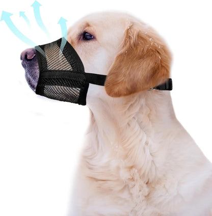 #Backtoschool Dog Muzzle for Varies Dogs - Air Mesh Muzzle for Varies Sized Dog | Adjustable No Bark Dogs Muzzles for Scavenging Licking & Chewing | Prevent Biting |