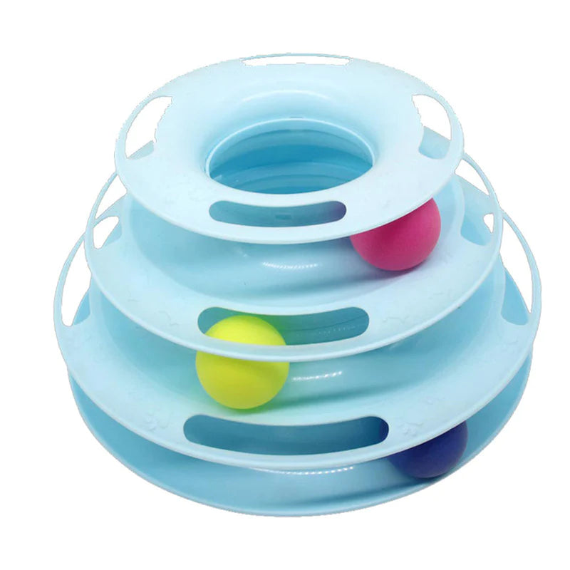 Engaging Cat Toy Tower with Interactive Tracks and Tunnel for Endless Fun
