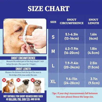 #Backtoschool Dog Muzzle for Varies Dogs - Air Mesh Muzzle for Varies Sized Dog | Adjustable No Bark Dogs Muzzles for Scavenging Licking & Chewing | Prevent Biting |