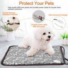 1Pc Pet Heating Pad Dog Cat Electric Heating Mat Waterproof Adjustable Warming Blanket with Chew Resistant Steel Cord Case