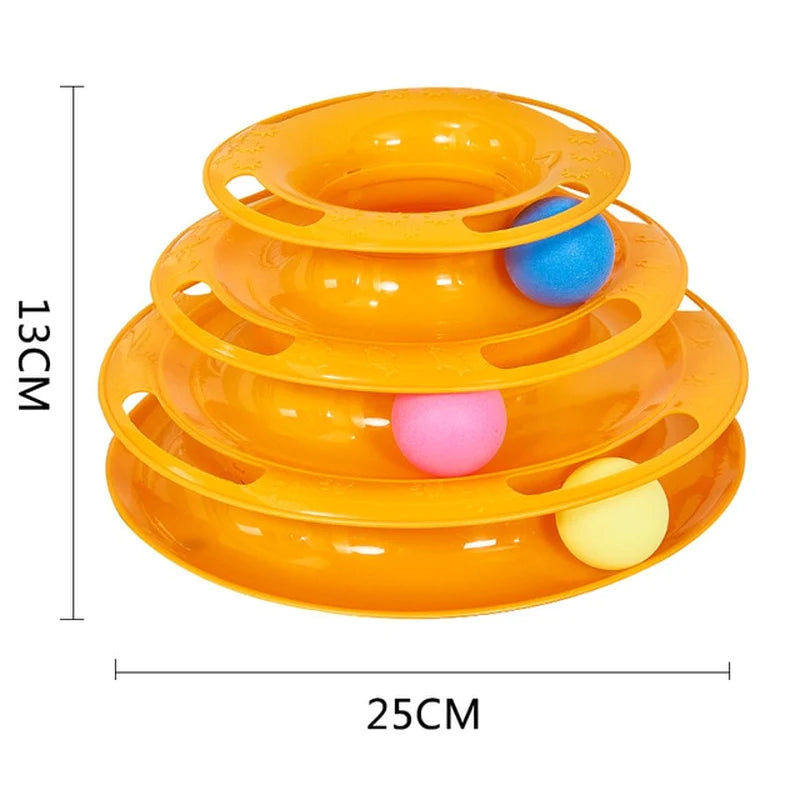 Engaging Cat Toy Tower with Interactive Tracks and Tunnel for Endless Fun