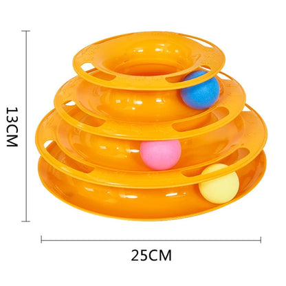 Engaging Cat Toy Tower with Interactive Tracks and Tunnel for Endless Fun