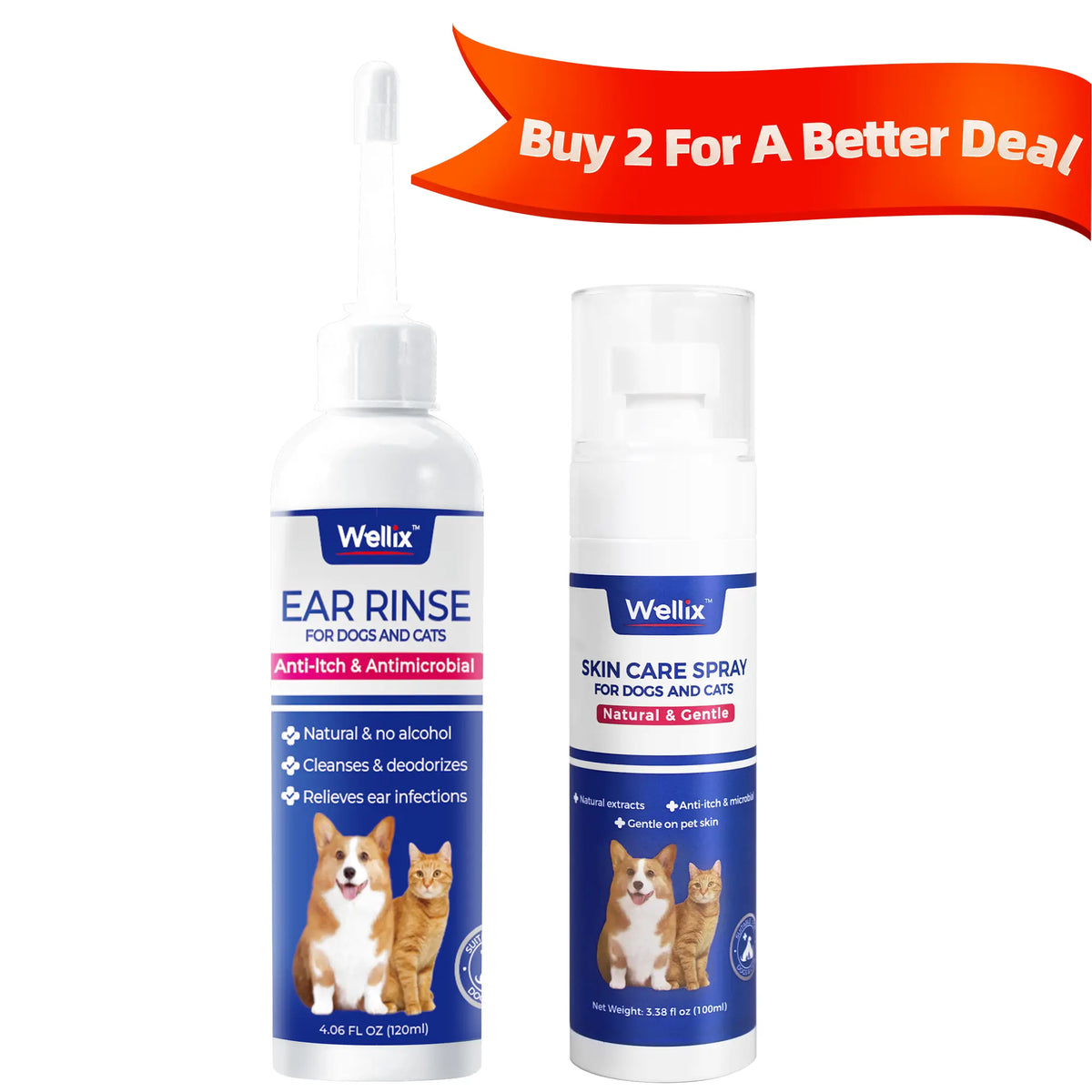 Wellix Hot Spot & Itch Relief Spray for Dogs & Cats - Natural & Gentle Plant-Based Itch Relief Mist, 80Ml Pet Skin Care Spray，#Sohochic