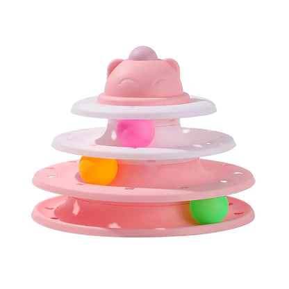 Engaging Cat Toy Tower with Interactive Tracks and Tunnel for Endless Fun