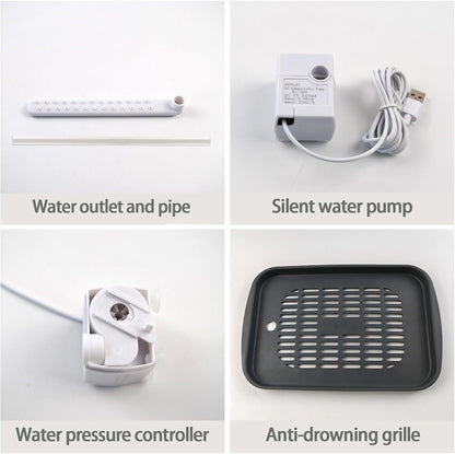 Automatic Bird Bath Shower for Cage,Parrot Bath Box with Pump,Parakeet Bathtub Electric Fountain Circulating Water Contains USB Power Plug for Cockatiel Lovebird Conure Budgie(Gray)