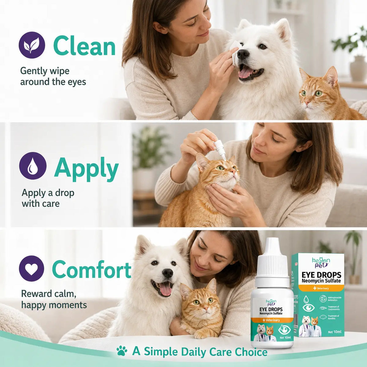 Hegenpet Advanced Eye Hygiene Solution | Gentle Cleansing Drops for Dogs & Cats | 10Ml#Summervibes #Petlovers Neomycin Sulfate Eye Care