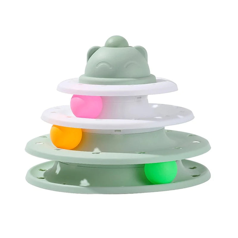 Engaging Cat Toy Tower with Interactive Tracks and Tunnel for Endless Fun