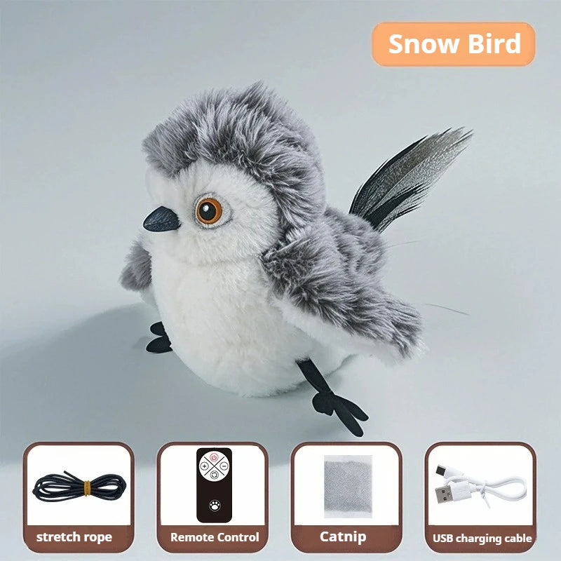 Flappy Bird Interactive Cat Toy Remote Control USB Rechargeable Pet Cat Plush Toy Flapping Bird Toy Stimulate Hunting Instincts